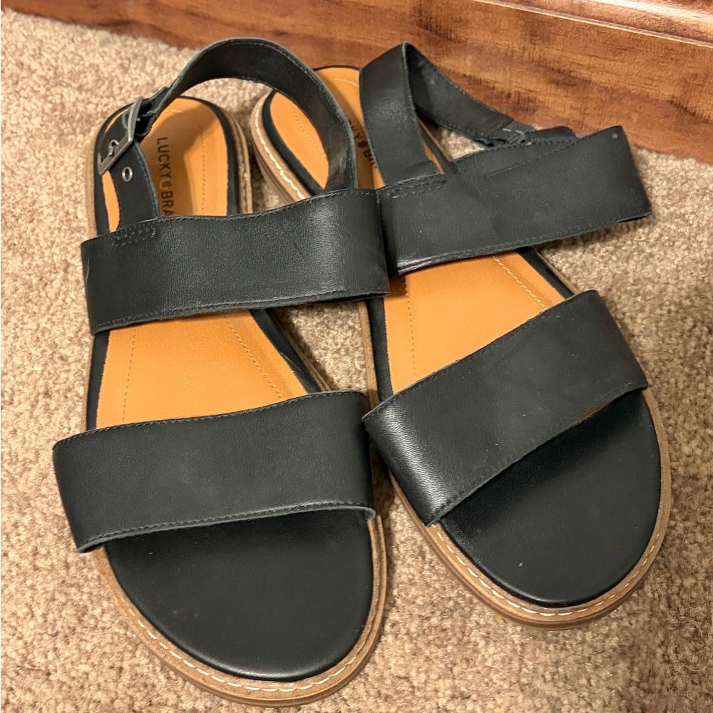 Lucky Brand Black Leather Sandals